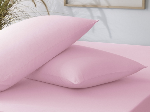2 Pieces Flat V12 Single Ranforce Fitted Sheet Set 100 x 200 cm - Pink