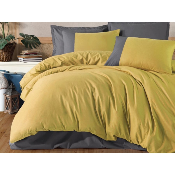 4 Pieces Pure V7 Double Ranforce Duvet Cover Set 200 x 220 cm - Yellow