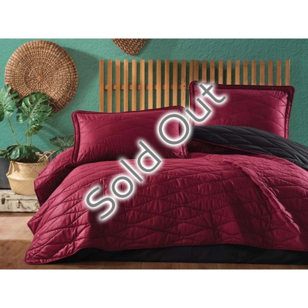 2 Pieces Lorna V5 Single Bedspread Set 180 x 240 cm - Claret Red