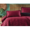 3 Pieces Lorna / V5 Double Bedspread Set 240 x 260 cm - Claret Red