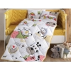 6 Pieces Animals V1 Baby Bedding Set 90 x 145 cm - White / Yellow