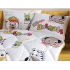 6 Pieces Animals V1 Baby Bedding Set 90 x 145 cm - White / Yellow