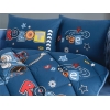 6 Pieces Robo V1 Baby Bedding Set 90 x 145 cm - Navy Blue