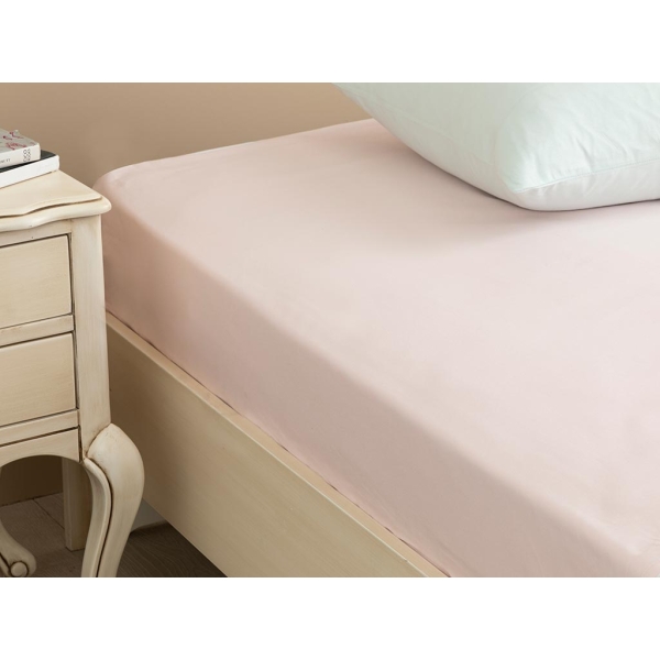 Plain Cotton Double Bed Sheet 240 x 260 Cm - Powder Pink