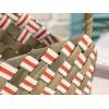 Royal Stripe Basket 39 x 17 x 26 Cm - Grey / Red