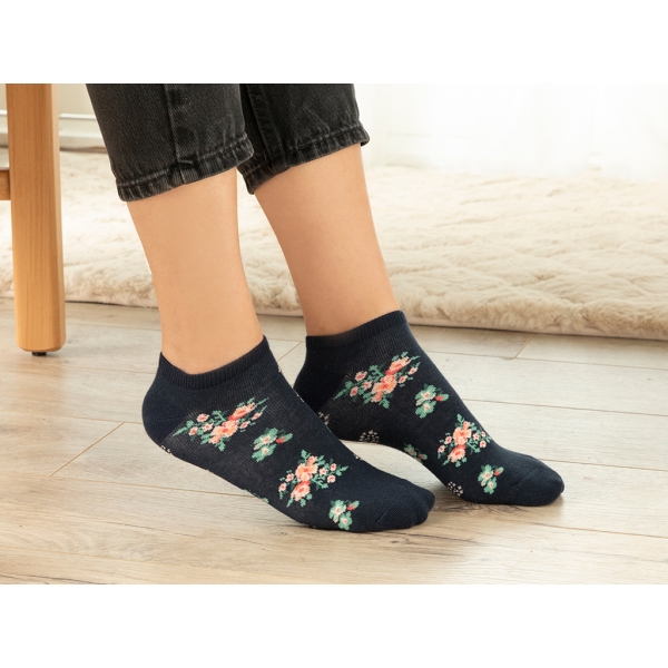 Jasmin Cotton Women's Short Cuffed Socks 36 - 40 - Navy Blue