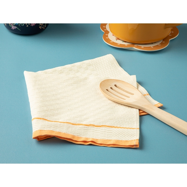 Modern Square Cotton Polyester Drying Towel 37 x 34 x 10 Cm - Orange