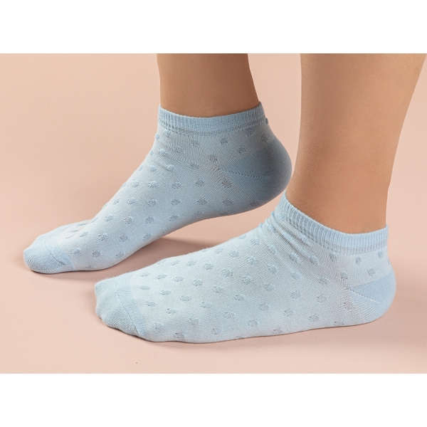 Soft Cotton Women's Short Ankle Socks 36 - 40 - Light Blue