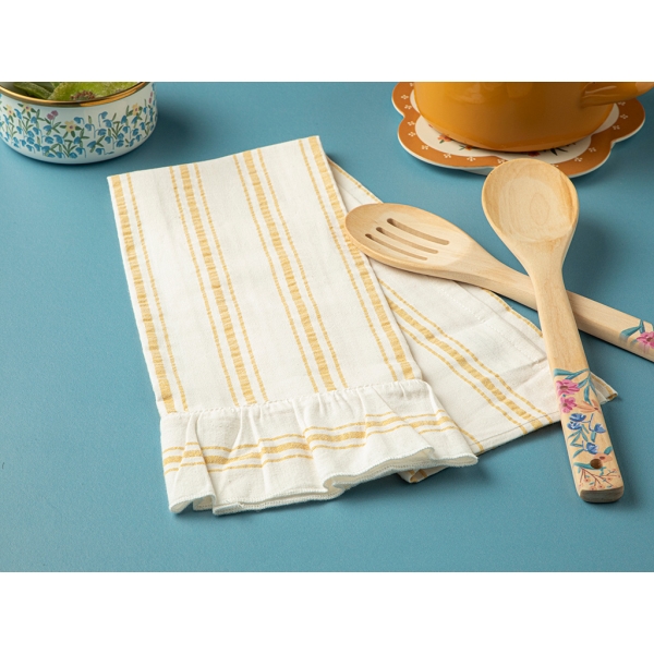 Musy Cotton Frilly Drying Towel 40 x 60 Cm - Mustard