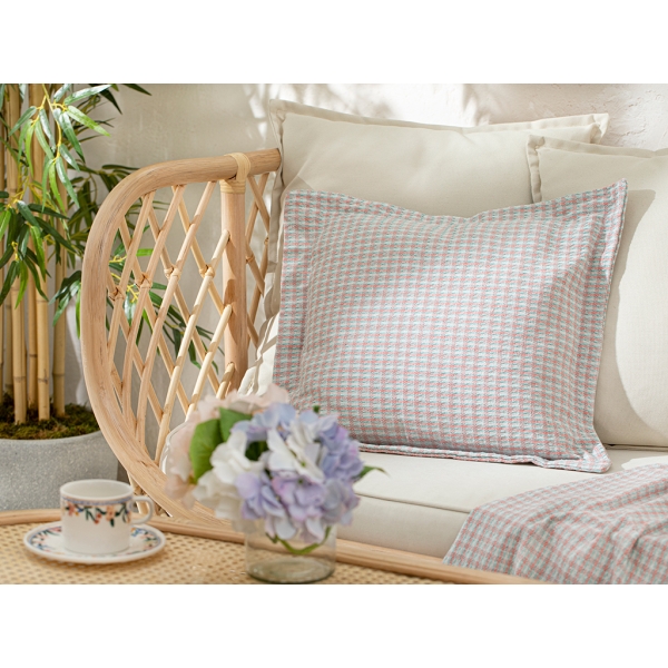 Rozaline Filled Cushion 45 x 45 Cm - Blue / Pink