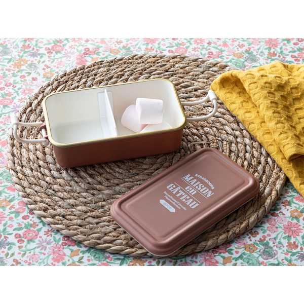 Alya Plastic Lunch Box 18 x 10 x 6.5 Cm - Brown