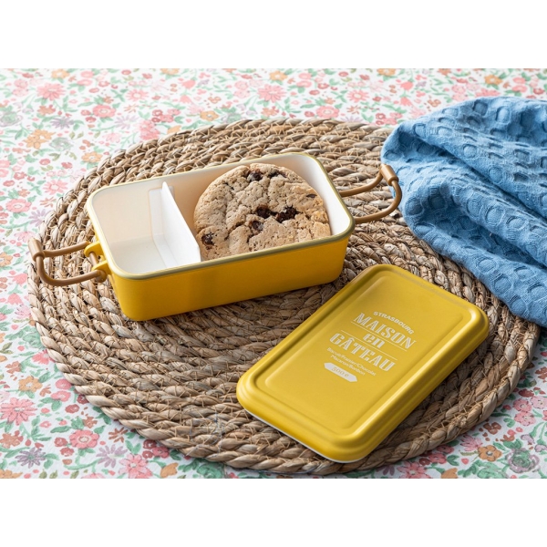 Alya Plastic Lunch Box 18 x 10 x 6.5 Cm - Mustard
