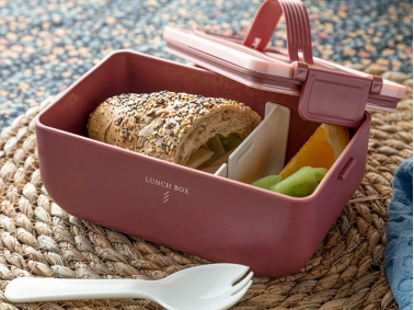 Feliz Plastic Lunch Box 18 x 10 x 7.5 Cm - Dark Pink