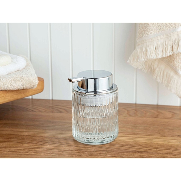Beatrice Glass Bathroom Liquid Soap Dispenser 7.9 x 11.8 Cm - Transparent