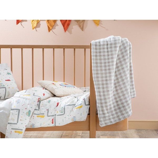 Fluffy Acrylic Knitwear Baby Blanket 80 x 80 Cm - Beige
