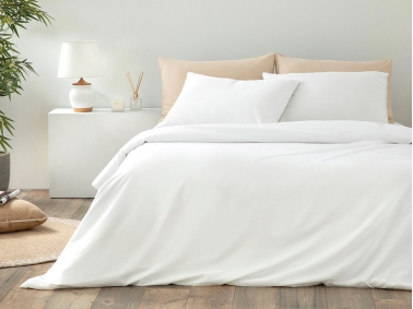 4 Pieces Novella Premium Soft Cotton Double Duvet Cover Set 200 x 220 Cm - White