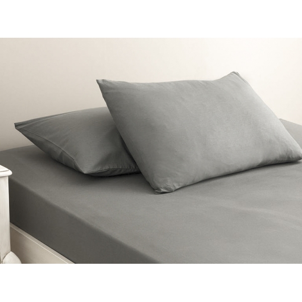 Plain Cotton Double Bed Sheet 240 x 260 Cm - Grey