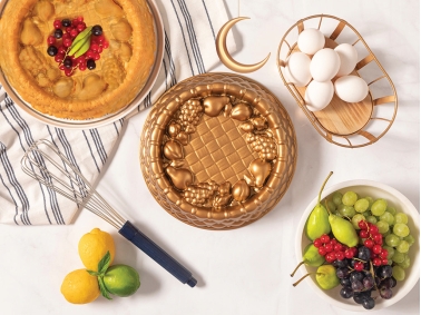 Confetti Cast Granite Fruit Pie Mold 25 x 6 Cm - Gold