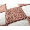 Pink Checkered Punch Decorative Cushion With Filling 43 x 43 cm - Beige / Dark Pink