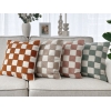 Cool Checkered Punch Decorative Cushion With Filling 43 x 43 cm - Beige / Orange