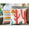 Sahara Punch Decorative Cushion With Filling 43 x 43 cm - Light Beige / Desert / Coral / Blue Green