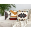 Sardes Punch Decorative Cushion With Filling 43 x 43 cm - Light Beige / Mustard / Brown Grey / Brick Red