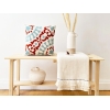 Tulum Punch Decorative Cushion With Filling 43 x 43 cm - Light Beige / Blue Green / Red