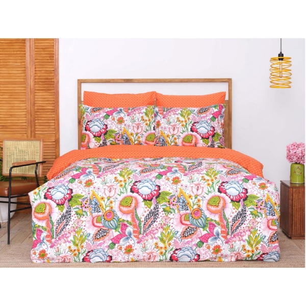 2 Pieces Mitsy Single  Duvet Cover Set 160 x 220 cm - Orange