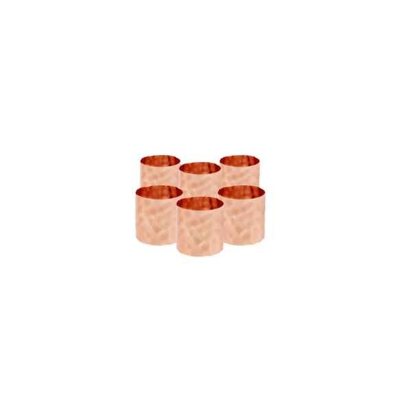 6 Pieces Moroc Napkin Ring Set 4 cm - Rose Gold