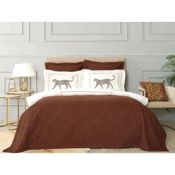3 Pieces Wild Double Bedspread Set 240 x 250 cm - Brown