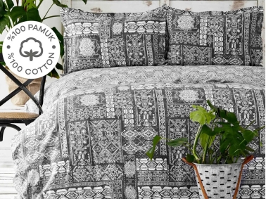 2  Pieces Voleta Baby Bedspread Set 170 x 115 cm - Anthracite