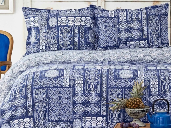 2 Pieces Colorido Baby Bedspread Set 170 x 115 Cm - Indigo