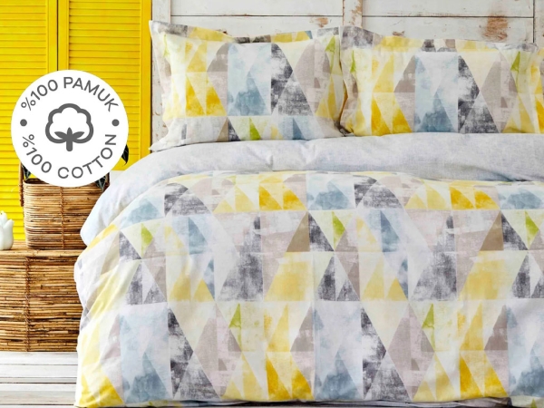  2 Pieces Colorido baby Bedspread Set 170 x 115 Cm - Mustard / Grey