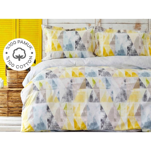 2 Pieces Colorido baby Bedspread Set 170 x 115 Cm - Mustard / Grey