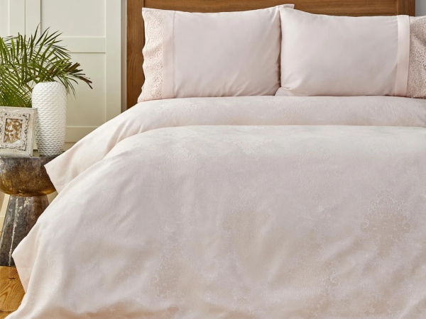3 Pieces Laurel Double Pique Set 220 x 230 cm - Powder