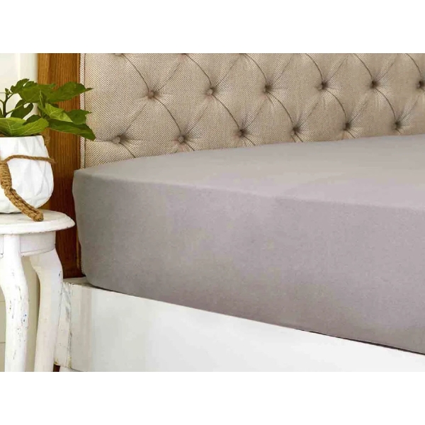 Combed Double Bed Sheet 240 x 260 cm - Dark Grey