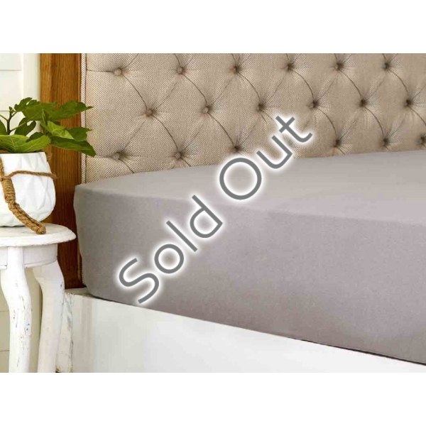 Combed Double Bed Sheet 240 x 260 cm - Light Grey