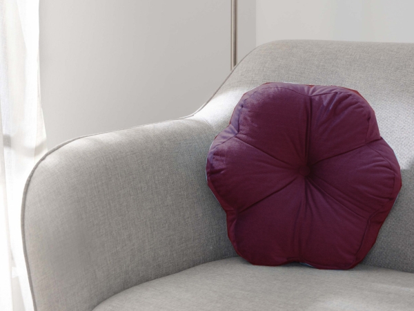 Bloom Velvet Decorative Cushion 35 Cm - Plum