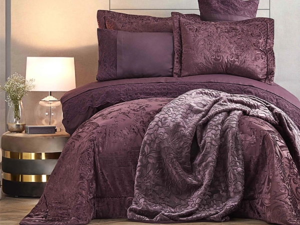 8 Pieces Valeria Royal Double Dowry Set - Plum
