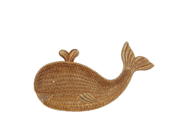 Nova Whale Decorative Plate 41 x 21 cm - Gold