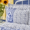 5 Pieces Frescura King Size Duvet Cover Set With Pique 240 x 220 cm - White / Blue