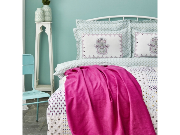 5 Pieces Bahiti King Size Duvet Cover Set With Pique 240 x 220 cm - Multicolor