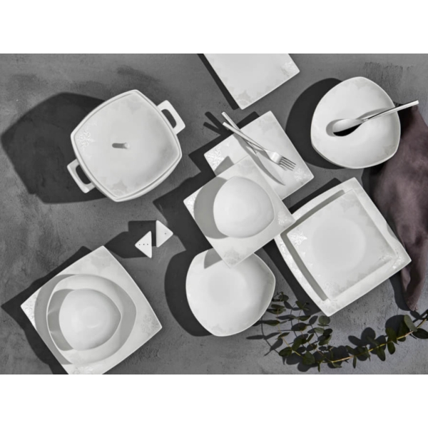 50 Pieces Drip Dining Set - White
