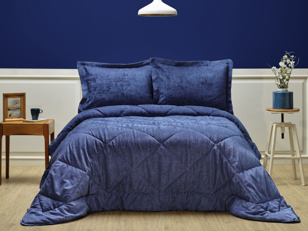 3 Pieces Sheen Comfort Double Bedspread Set 230 x 250 cm - Blue