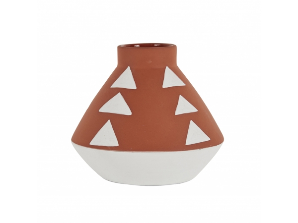 Simple Vase 16 x 14.5 cm - Terracotta / White
