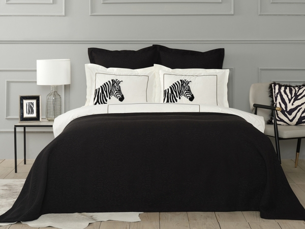3 Pieces Nila Double Bedspread Set 250 x 240 cm - Black
