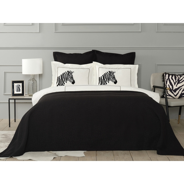 3 Pieces Nila Double Bedspread Set 250 x 240 cm - Black