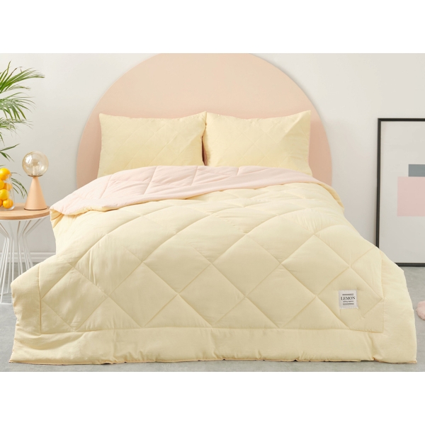 4 Pieces Lemon Smart Comfort Double Quilt Set 195 x 215 cm - Yellow