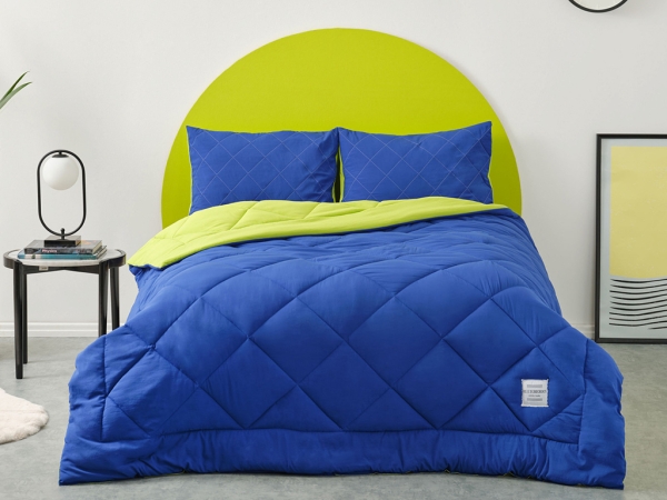 4 Pieces Blueberry Smart Comfort Double Quilt Set 195 x 215 cm - Blue