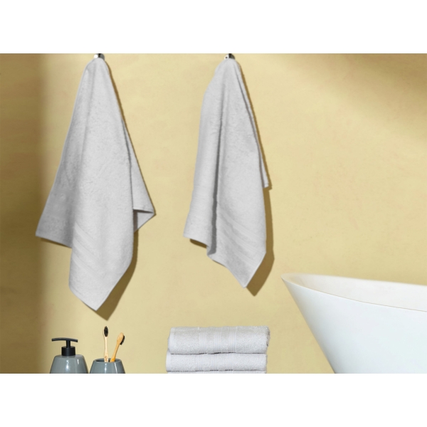 6 Pieces Road Cotton Face Towel Set 50 x 90 cm - Grey